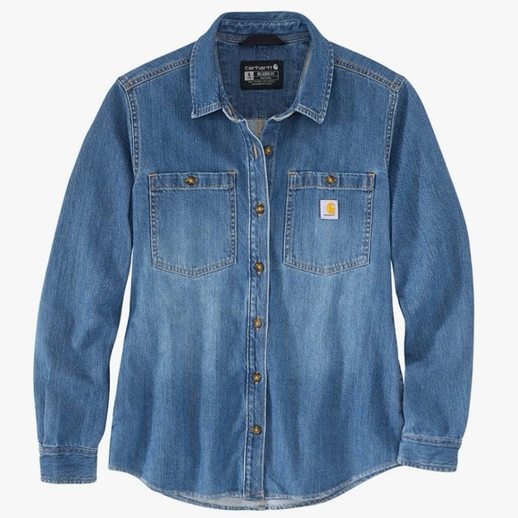 Carhartt Relaxed Fit Mid-Weight Denim Over Shirt - Picture 1 of 8